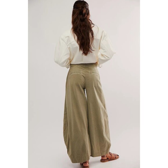 Free People Tegan Washed Barrel Trousers Pants Pleated High Waisted S NWD 282747 - Picture 3 of 10